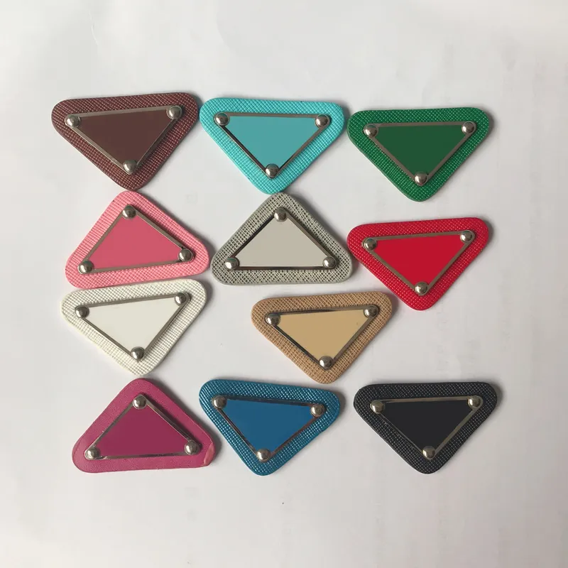 Multicolor Triangle Diy Jewelry Hair Accessories with Stamp Metal Leather Triangle Letter Diy Making Accessories Wholesale