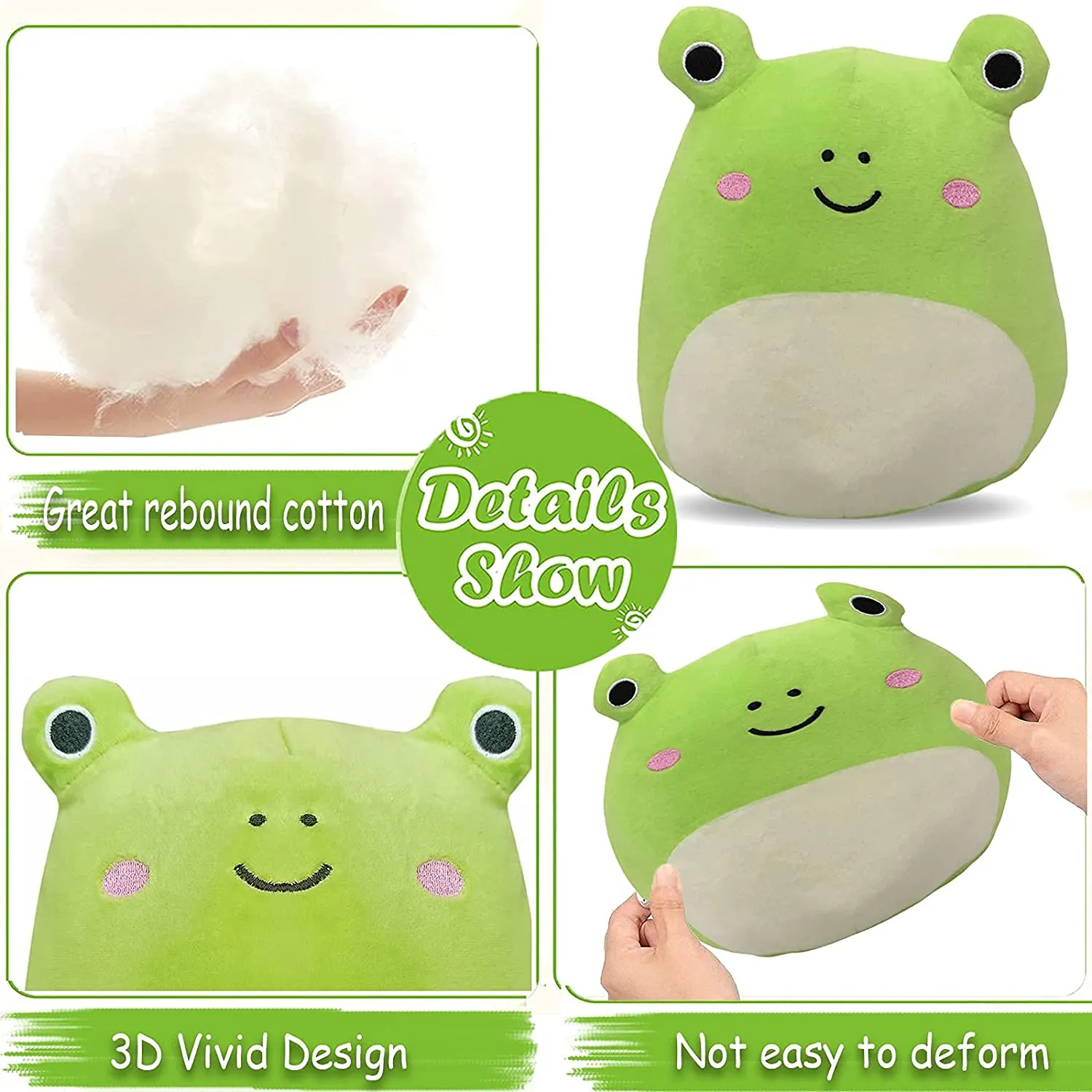 Frog Plush Toys Stuffed Animal Kawaii Pillow Soft Stretchy Lumbar Back  Cushion Home Decoration Gift For Kids Girlfriends 8 Inch From  Susanwangjian, $6.34