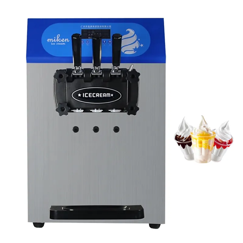 Três sabores moles macios fabricantes máquina de refrigeração rápida de resfriamento elétrico vending 1800w