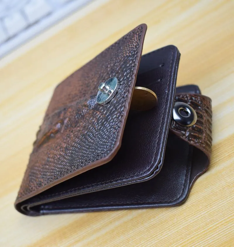 Cüzdan erkek cüzdan deri hakiki kısa çanta biletera hombre erkekler vintage tarzı cartera timsah alligato portemonne
