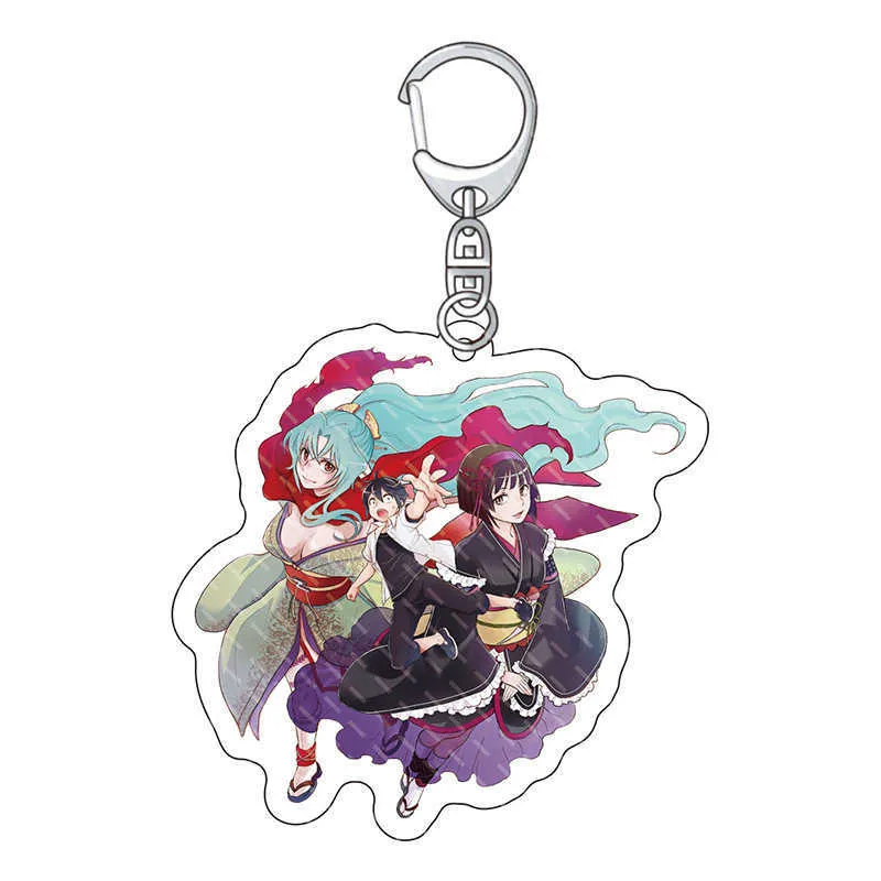 Cute Anime Keychain Man Acrylic Key Chain Women Key Holder Couples Keyring Pendant Porte Clef Another World Under The Moonlight G1019