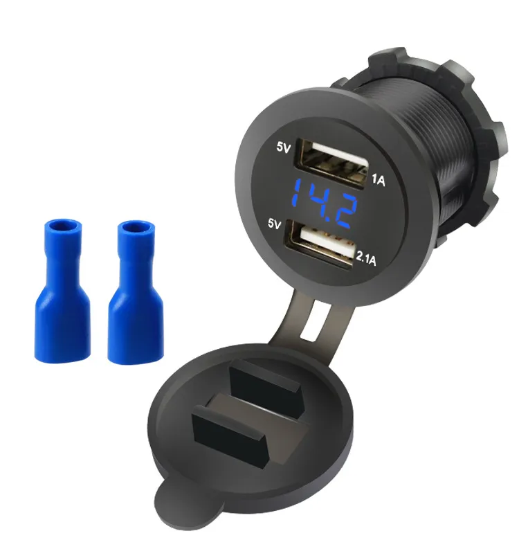 Waterproof Dual USB Car Charger Socket With LED Voltmeter For Motorcycles,  Cars, Boats 12V 24V Power Adapter Mount From Che9999, $3.92