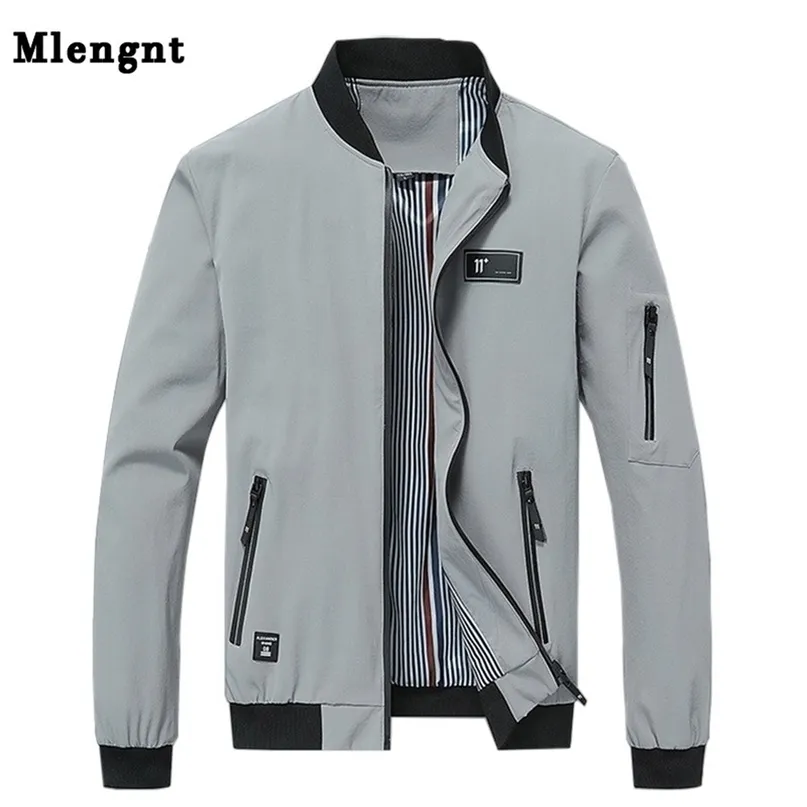 Primavera 4xl College Streetwear Fina Homeca Jaqueta Homens Casual Sólido Zipper Windbreakers Verão Moda Bomber Overcoat XMR09 211110