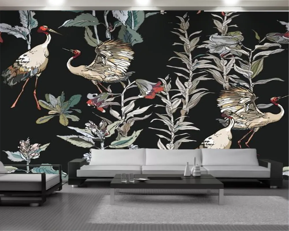 3D動物の壁紙ヨーロッパのスタイルの飛んでいる鳥3Dの壁紙の家の装飾リビングルームの寝室の壁のむかし壁紙