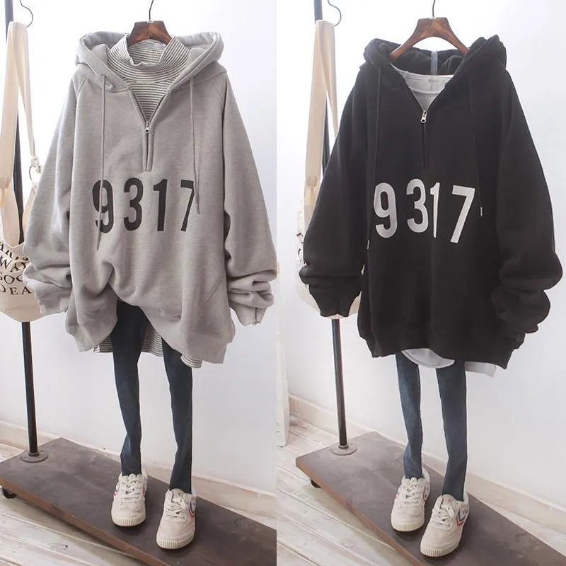 Lange zwarte oversized hoodie Kleding Dameskleding Hoodies & Sweatshirts Hoodies 