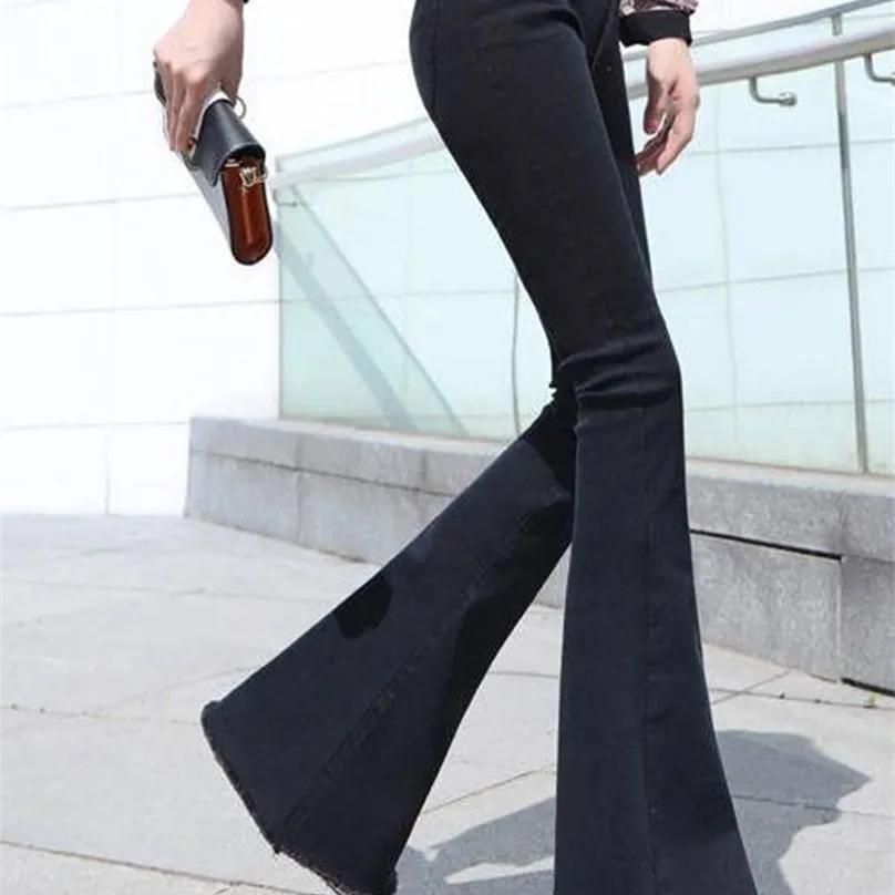 Женские джинсы женщины высокая талия вспыхнутые джинсы брюки брюки для женщин Жан одеваются undefined женщина брюки одежда 210922