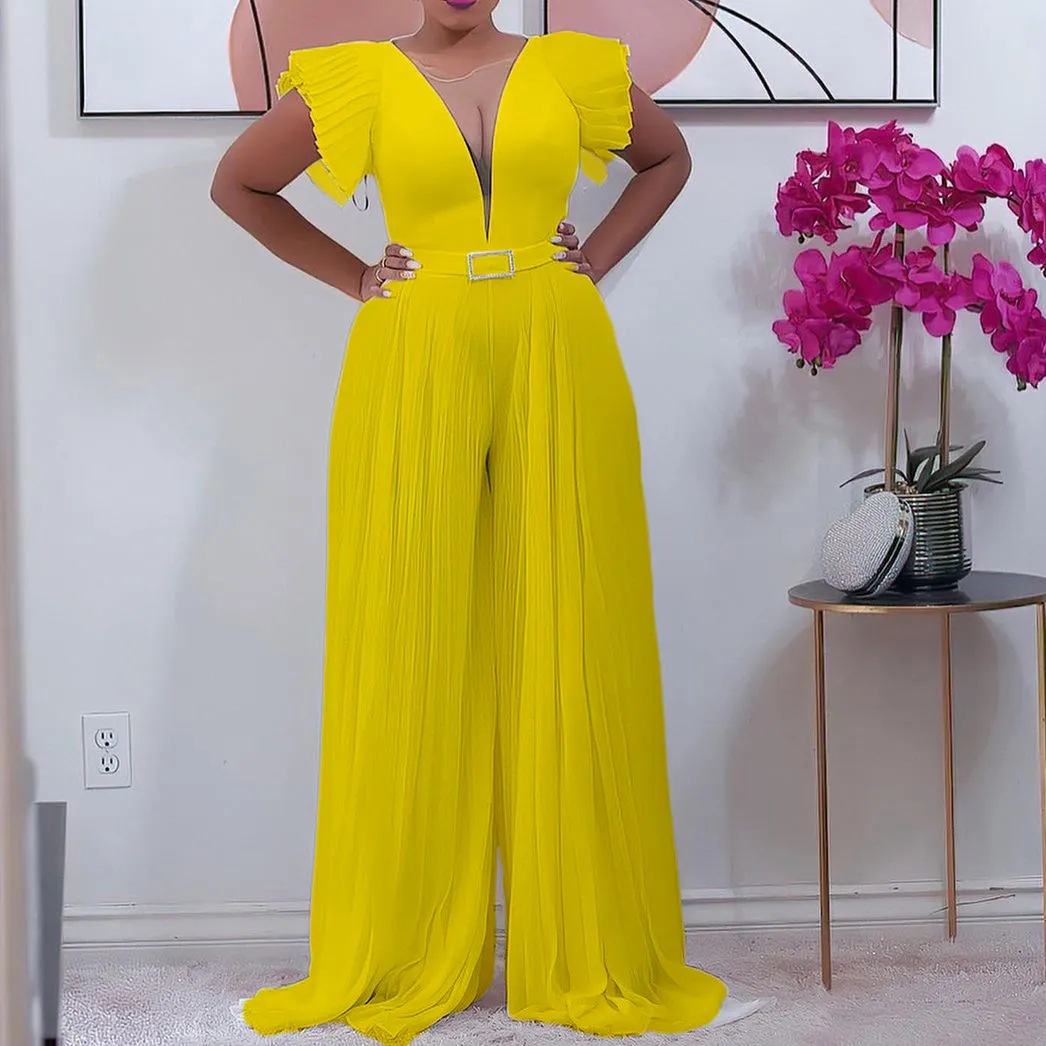 South African Jumpsuit Evening Dress 2022 Elegant Plus Size Stitching Pleated Wide Leg Prom Dresses Black Girls White Royal Blue Cocktail Party Pantsuit For Women From 34 28 DHgate