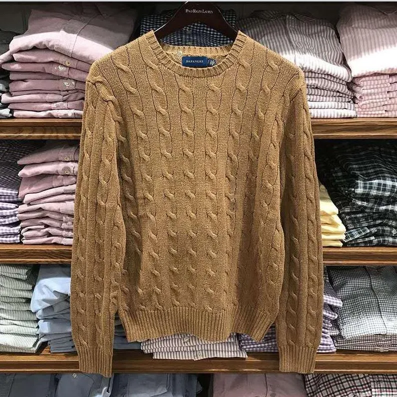 2021 nowe męskie swetry małe hafty koń haftowe zima wełniany sweter w wełnianym swetrze Sweter gęsty mody Sweet kolorowy