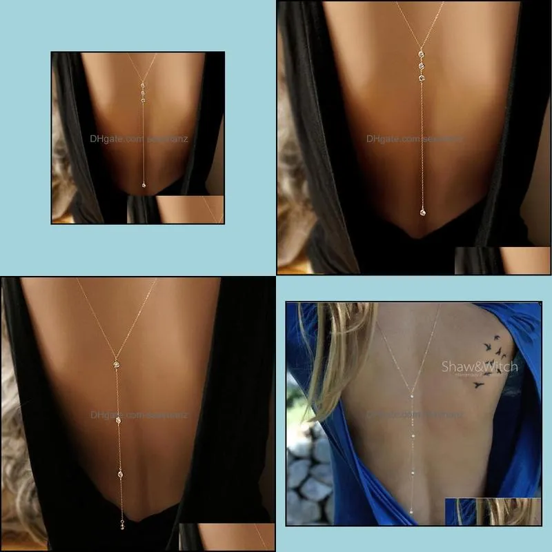 Other Crystal Necklace Back Bikini Chain Beach Crossover Body Jewelry Rhinestone Multilayer Backdrop