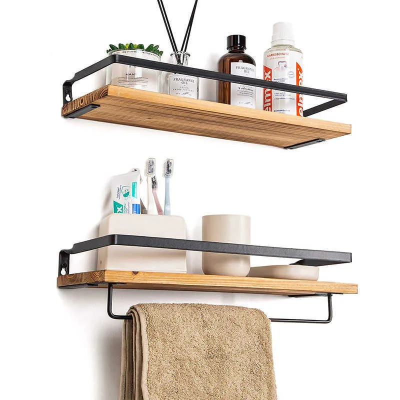 MATERIUM ARC Zwevende plank Set van 2, Walnoot, Minimalistisch en