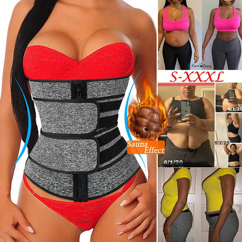 Faja Shapewear Taille Borset Sweat Belt de sueur pour femme Poids Poids Compression Compression Taille d'entraînement Fitness Corps Shaper X0713