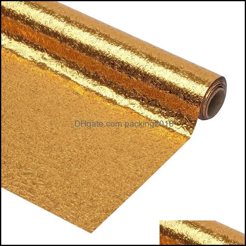 Wallpapers 100CM Self-adhesive DIY Wallpaper Silver Gold Color Furniture Stove Oil-proof Waterproof Aluminum Foil Kitchen Stickers