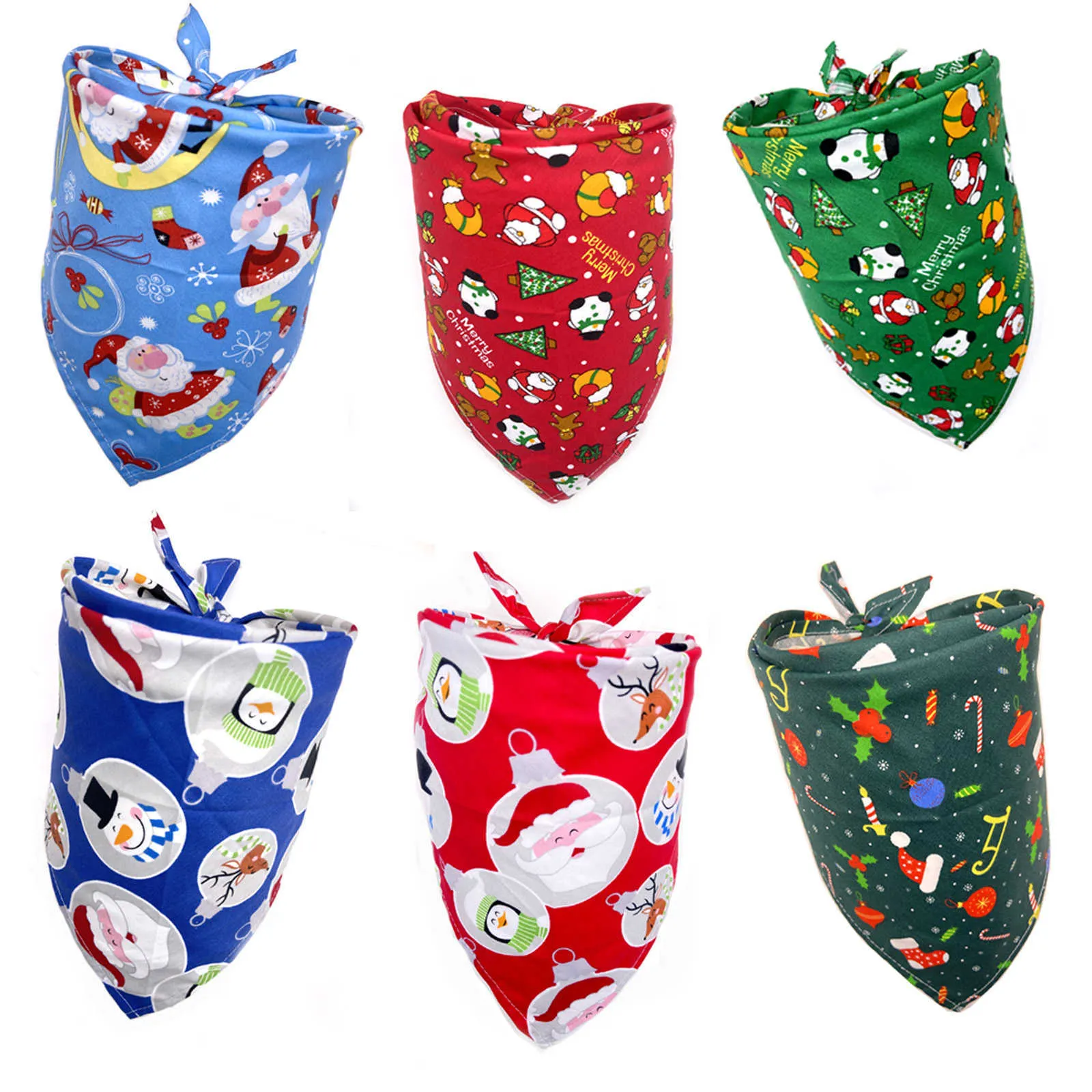 Abbigliamento per cani 6 Colori Dogs Bandana Bandana Natale Pet Triangle Testa Sciarpa Accessori Bibs per gatto doggy