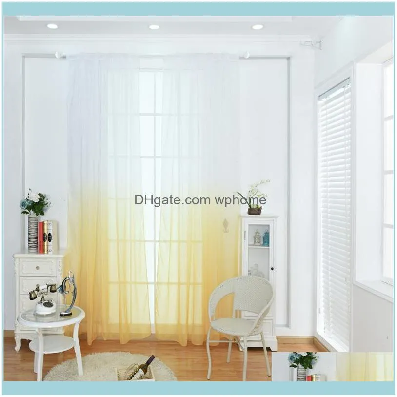 Curtain & Drapes ! Modern Gradient Color Window Tulle Sheer Drape Valance Bedroom Decor Home Textile1