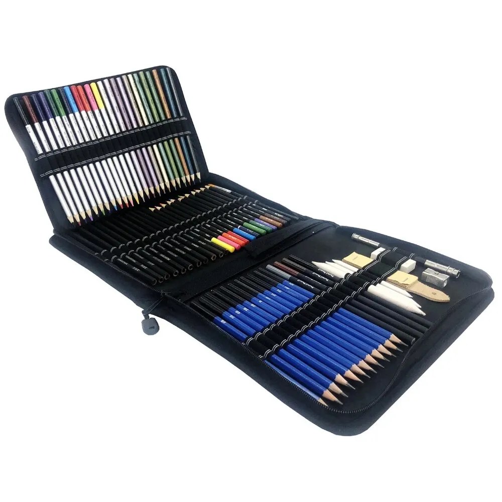 72PCS/zestaw szkicowanie szkicowanie szkicowanie szkicowanie Zestaw Pencil Kit Malowanie