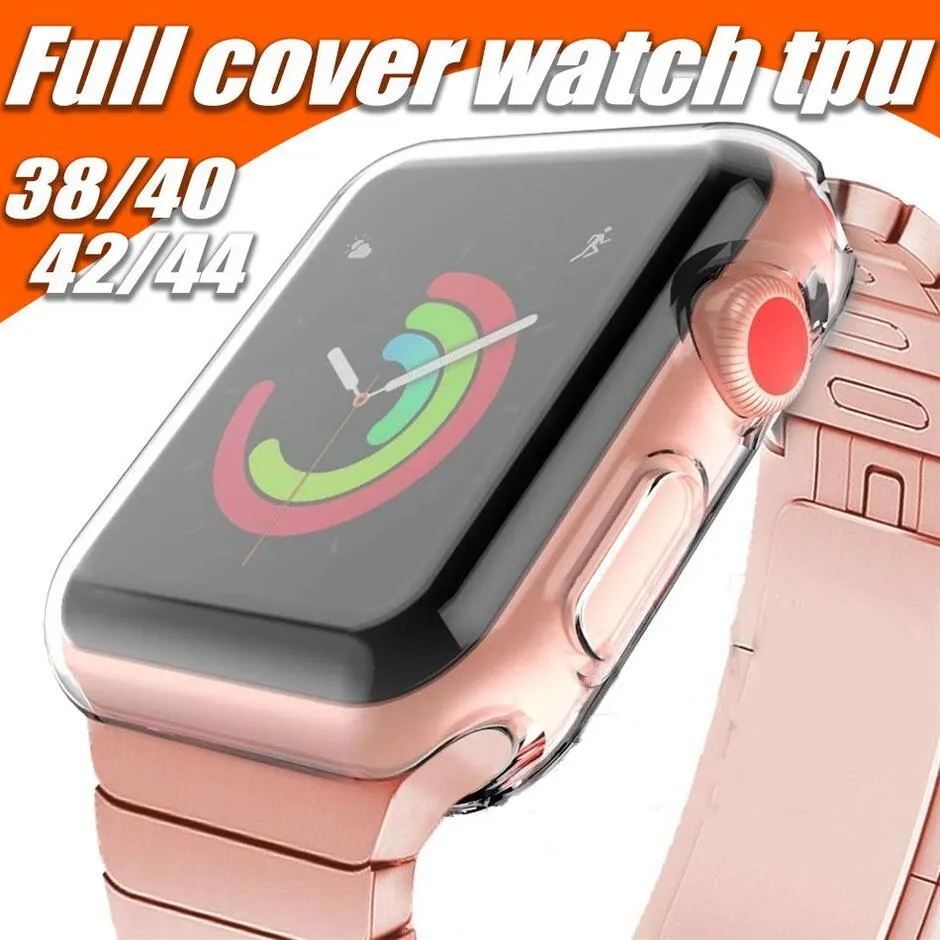 Per iWatch 5 4 Case 40mm 44mm 38mm 42mm Clear Soft TPU Cover Series 1 2 3 Screen Protector Apple Watch sports