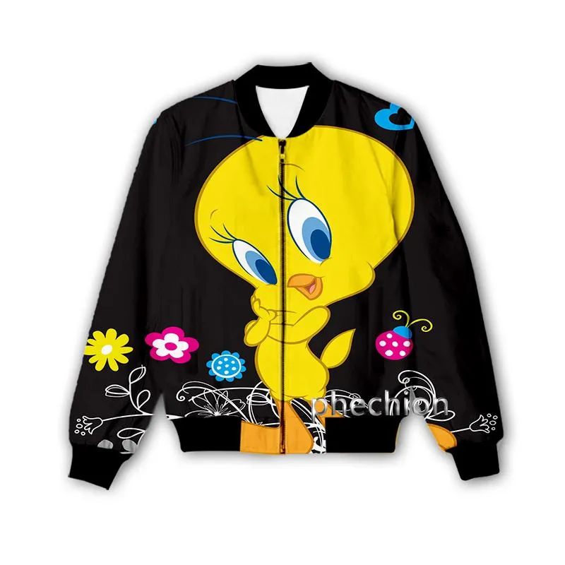 Men's Jackets Phechion Fashion Men/Women's Animal Tweety Bird 3D Printed Streetwear Men Loose Sporting Jacket & Coat M117