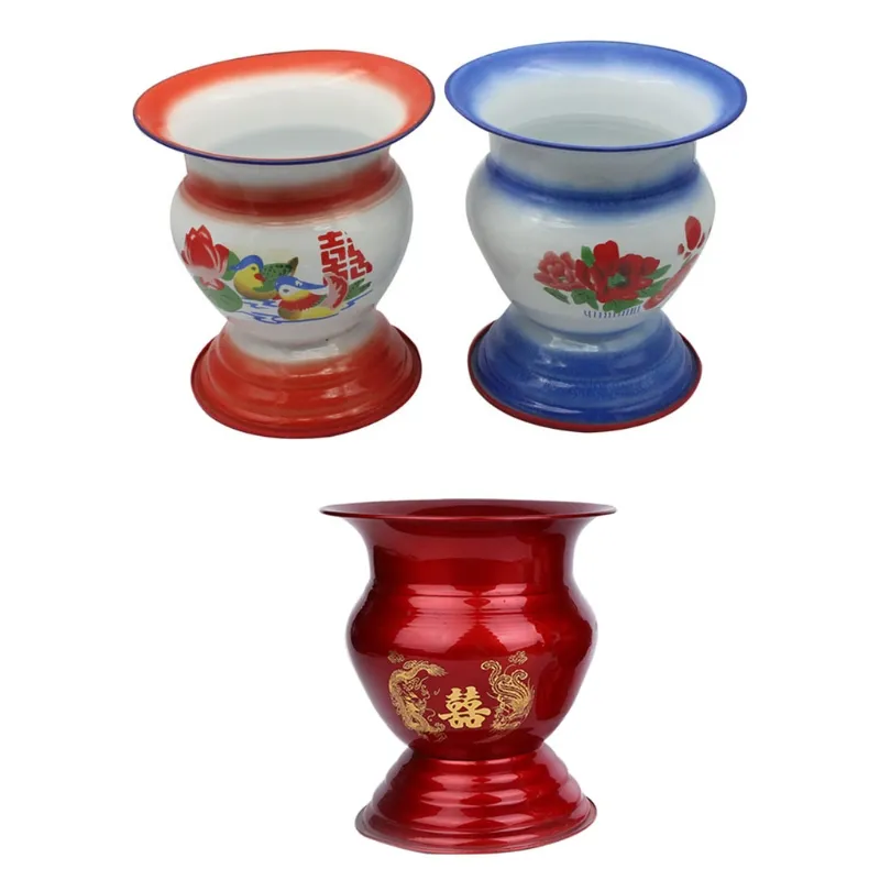 Stockage Bouteilles Bocaux Émail Crachoir, 1960s Chinois Antique Cuisine Et Décoration De Table Bol, Champagne/Fruit/Légume/Présentoir