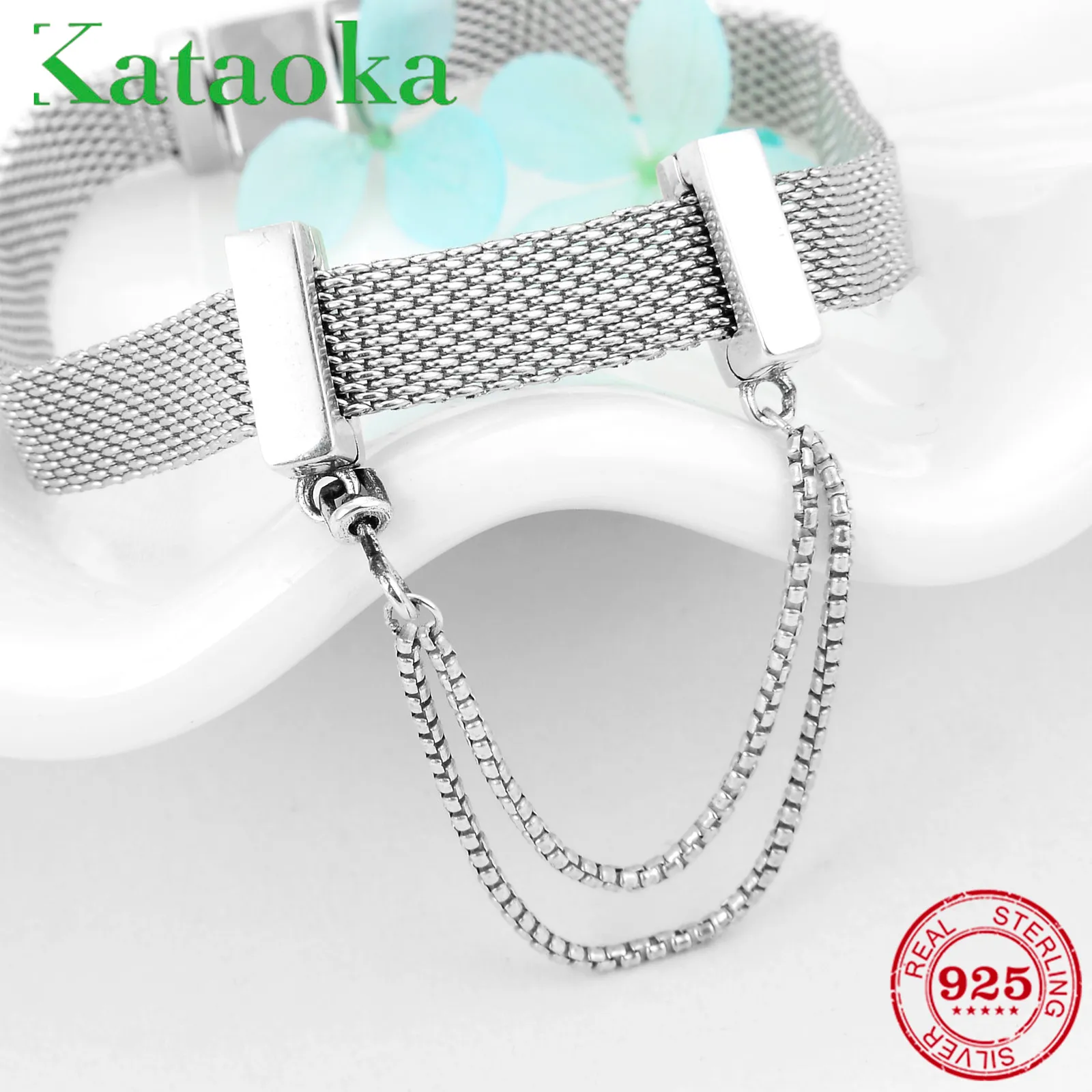 2019 Echt 925 Sterling Silver Clips Safety Chain Bead Fit Reflections Bedelarmband Sieraden Maken Voor Vrouwen Q0531