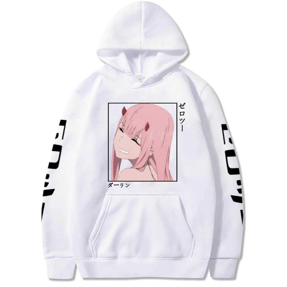 Cute Mens Coolies Darling In The Franxx Mężczyźni Kobiety Swetry Bluzy Zero Dwa Anime Hoody Streetwear Topy Y0816