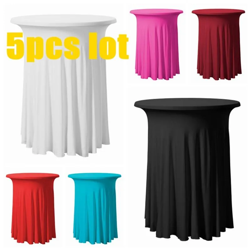 Nappe de Table en Lycra et Spandex à volants, prix de gros, couverture de Cocktail, décoration de fête de mariage