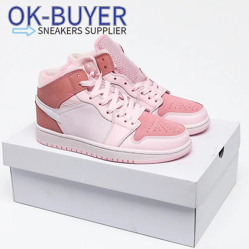 2021 Top Qualität Jumpman 1 Mid Digital Pink Basketballschuhe Klassischer 1s Designer Mode Sport Laufschuh mit Box.