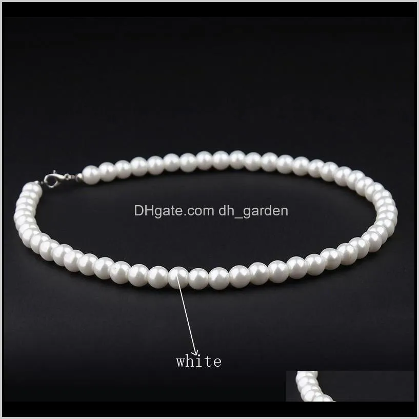 Elegant Lady Pearl Necklace Women Beads Beaded Necklaces Pendants Necklaces Imitation pearl Short Chain Chocker Jewelry Jewellry Free