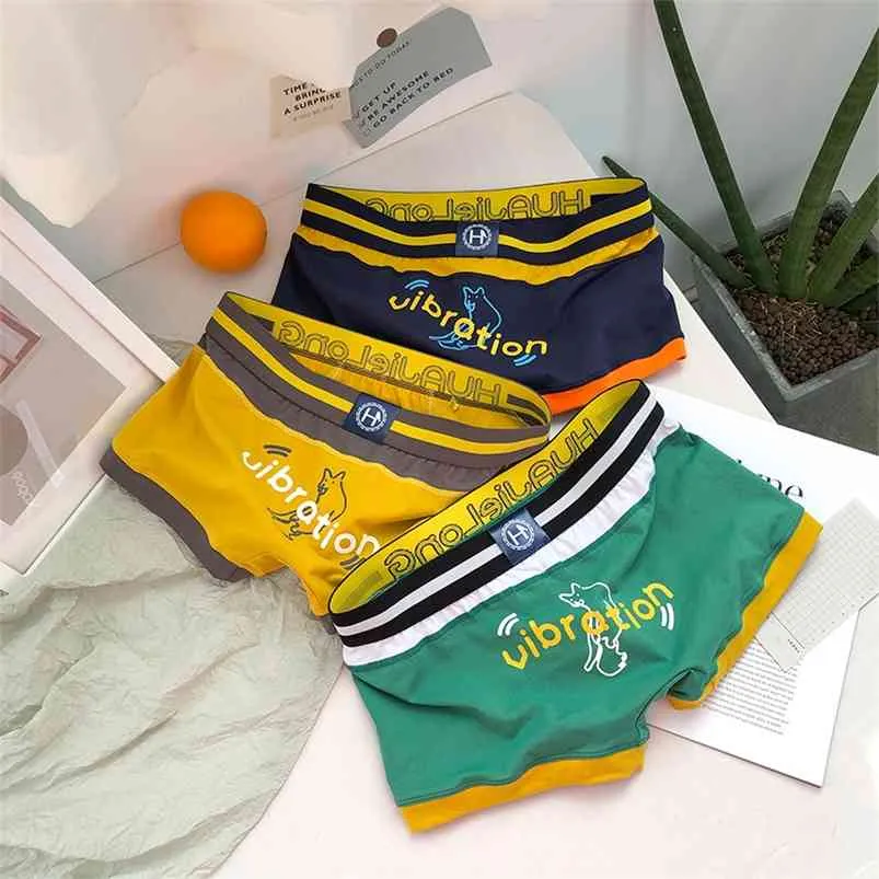 Mens Boxer Shorts Personliga Skriv ut Mens Underkläder Boxers Bomull Multicolor Panties Sommar Andningsbara Underbyxor 210730