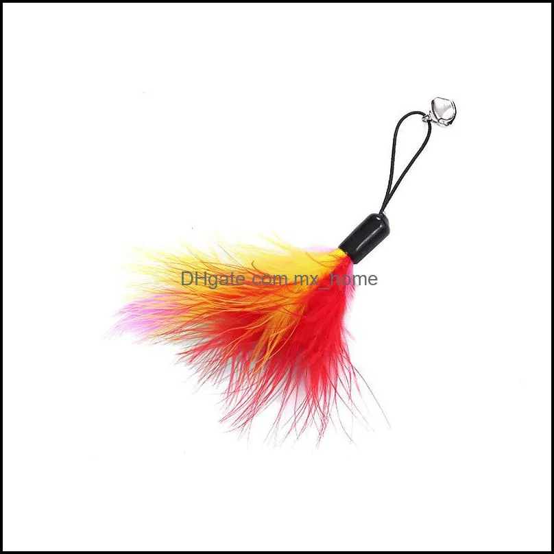 Feather Teaser Cat Toy Retractable Wand & 5 PCS Assorted Teaser Refills Interactive Catcher Teaser Toy JK2012PH