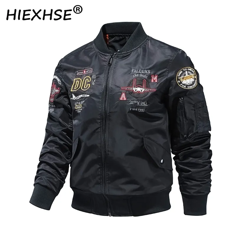 Hiexhse mens motorcykeljacka höst vinter män faux pu läder s casual broderi biker coat dragkedja fleece 211126