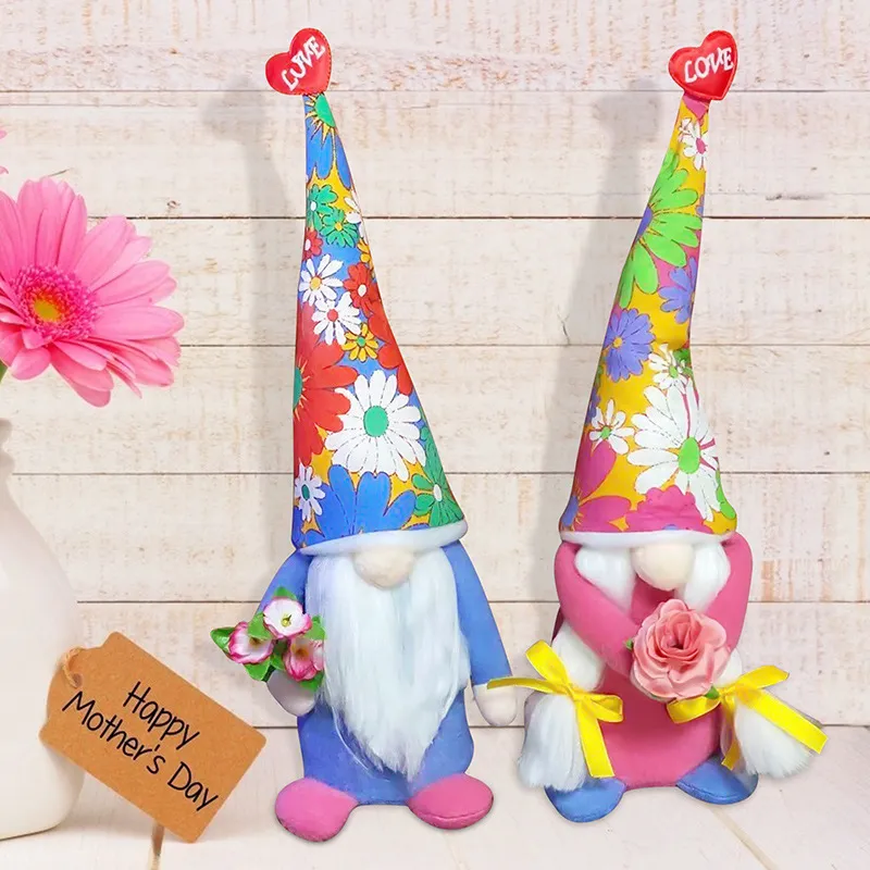 Party Supplies Mother Day Easter Faceless Doll Flowers Plush Dwarf Gnome Toy Home Decoration Kids Leksaker