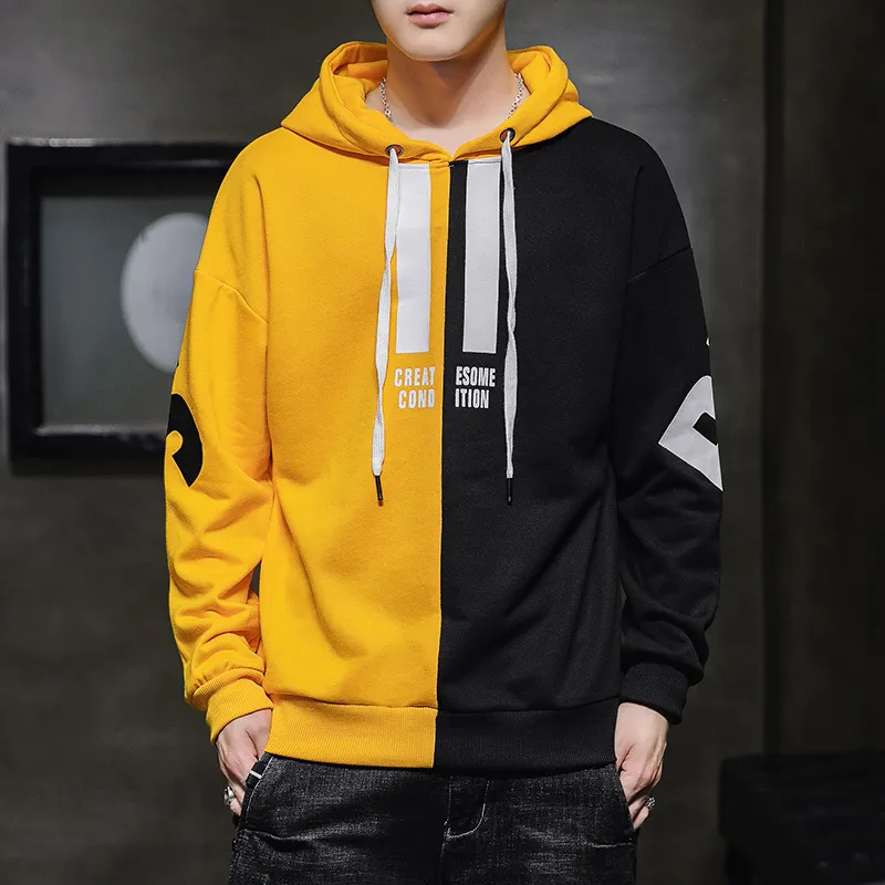 Yellow and sales black hoodie mens