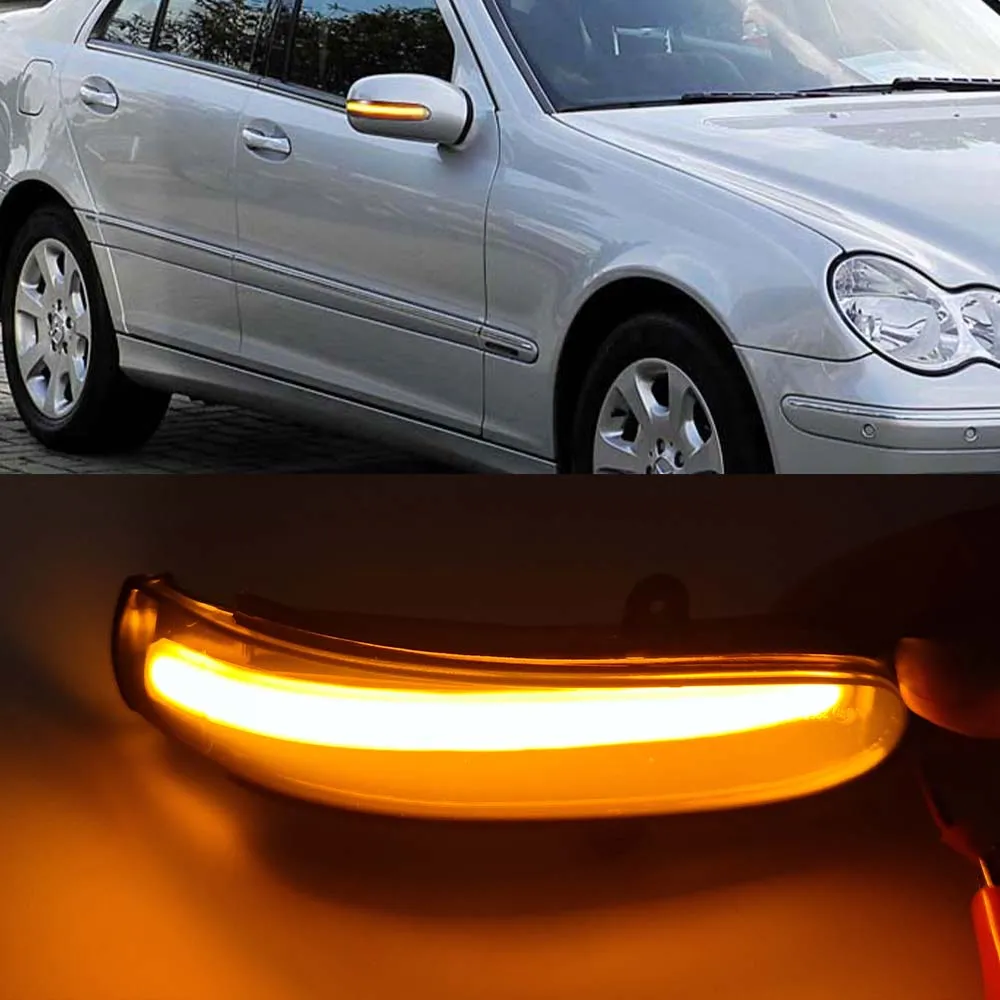 1SET LED Dynamic Turn Signal Light Side Mirror Blinker för Mercedes Benz C Class W203 S203 CL203 2001 - 2007