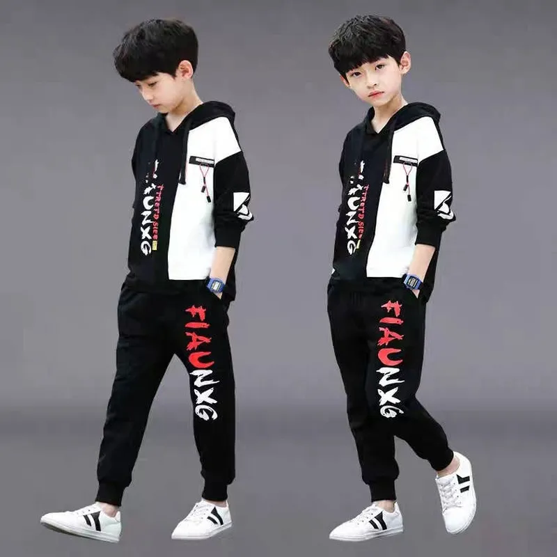 Kids Sport Suit Set Sweatshirt And Pants Outfit For Spring