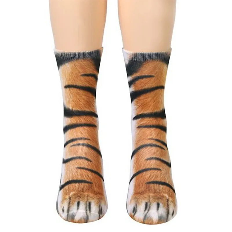 Fashion Women Crew Socks Animal Paw Unisex 3D Stampato Novità per uomini adulti bambini