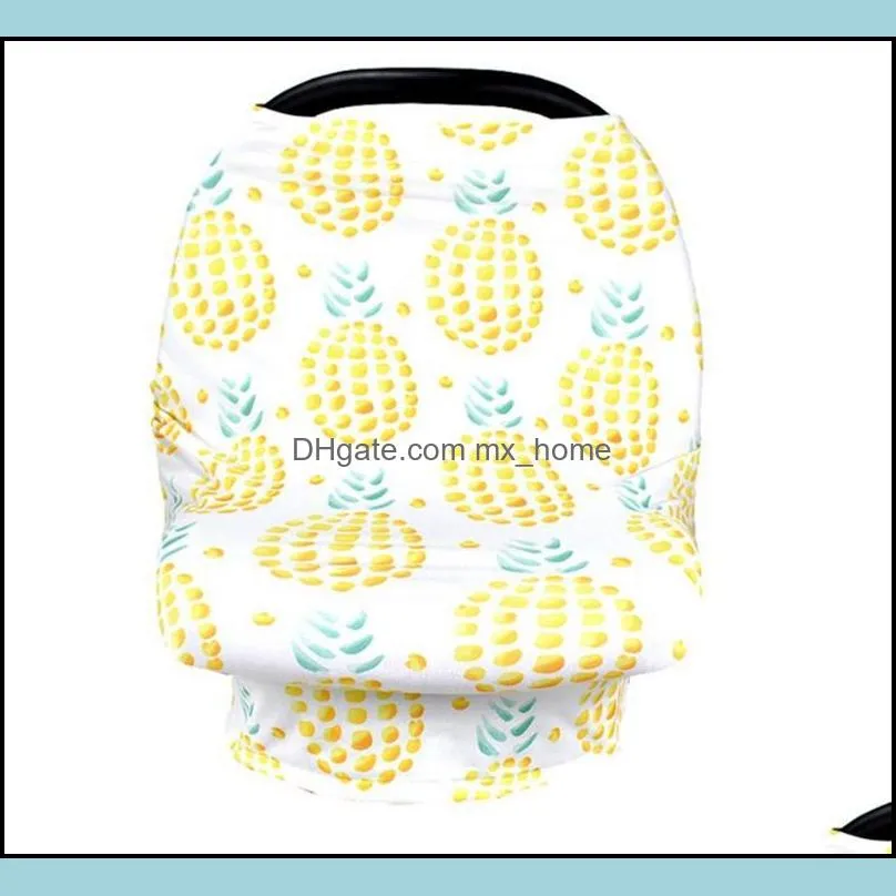 Nursing Cover Baby Carseat Canopy Stretchy Car Seat Covers Shopping Cart Grocery Newborn Trolley Cover Scarf Flower Letter 26 Designs