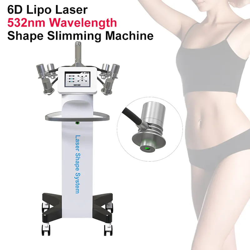 6D lipolaser slimming Innovative Tech painless na with 532nm 635nm 200mw intensity wavelength laser slim machine