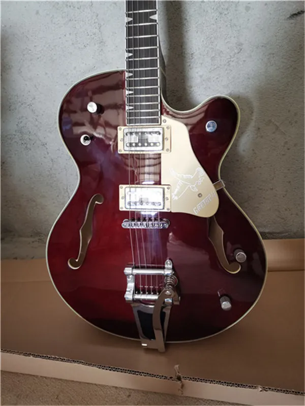 Charra Elettrica Semi Hollow Con Hardware Cromato Ponte Tremolo Big Tastiera In Palissandro Personalizzabile Da 254,12 € | DHgate