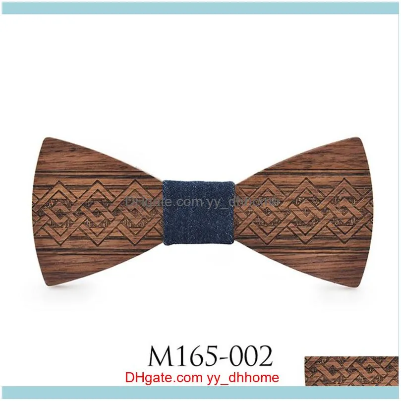 Neck Ties Drop Walnut Men Black Bowties Business Chic Adjustable Mens Grooming Weeding Stripe Bow Tie Gifts For Guest1