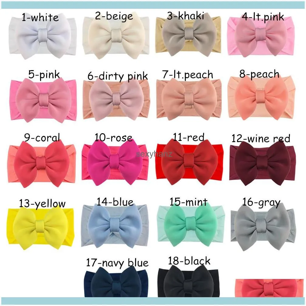 Big 5.5inch Puff Bows Nylon Headband for Baby Girls Knotbow Nylon Turban Headband Kids Children Hair Accessories