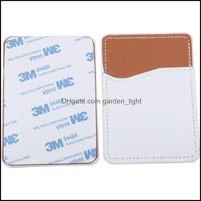 Creative Sublimation Blank Leather Mobile Phone Stickers Favor Heat Transfer DIY Card Holder ID Storage 9.7*6.6CM HWF7418