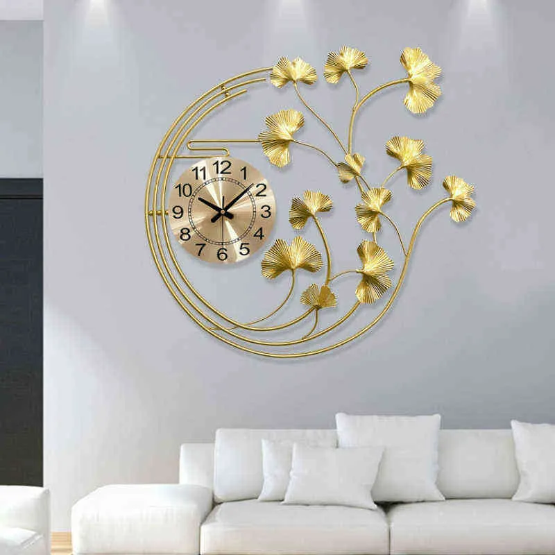 Orologio da parete grande cinese Design moderno di lusso Arte Silenzioso Orologio da parete per soggiorno Meccanismo Camera da letto Reloj Pared Home Decor ZP50WC H1230