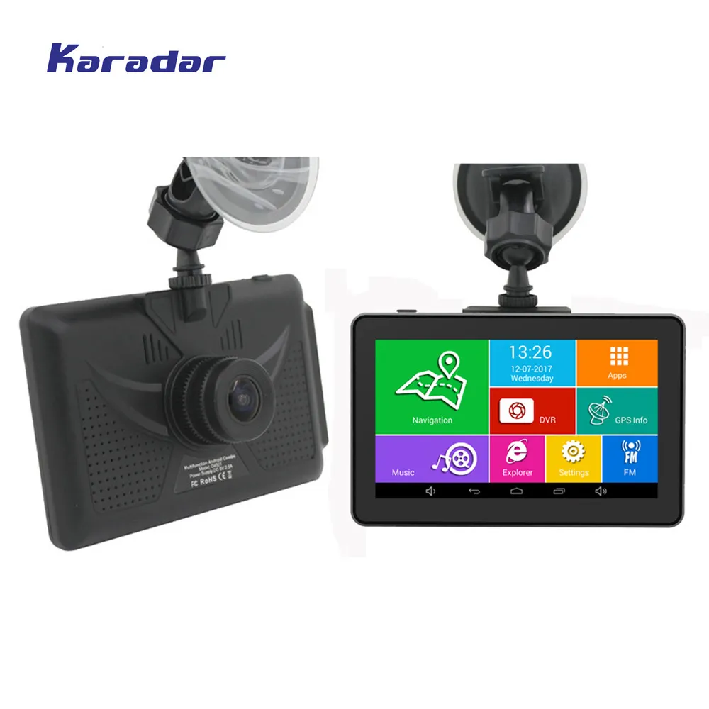 車DVR Karadar Dash Cam GPSナビゲーションAndroid 4.4.2 WiFi G-SensorフルHD1080Pカメラ車の車のDVR無料地図の更新