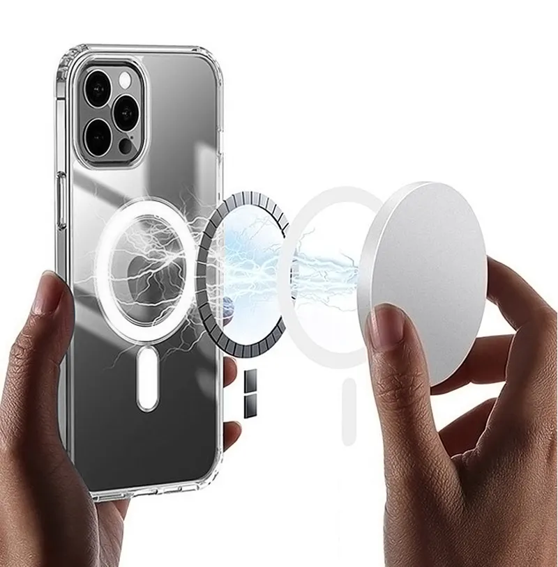 Funda protectora transparente delgada de vidrio Len para iPhone 15 14 Pro  Max 13 12 MagSafe
