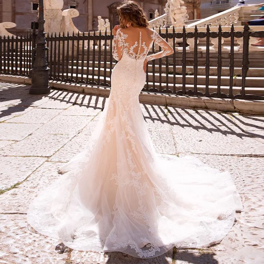Mesh back wedding dress top