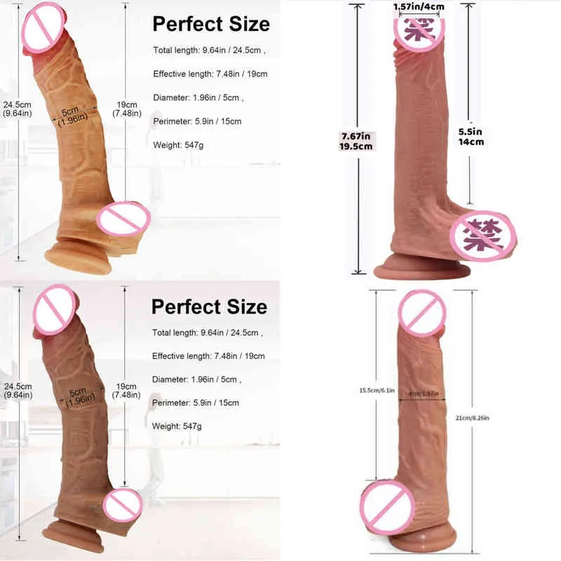 NXY Dildos 1/13 Inch Giant Dildo Sex Toys for Women Silicone Cock Sucker Penis Ms Masturbation Toy Men Flirting Tools Butt Plug 18 Gift 0121