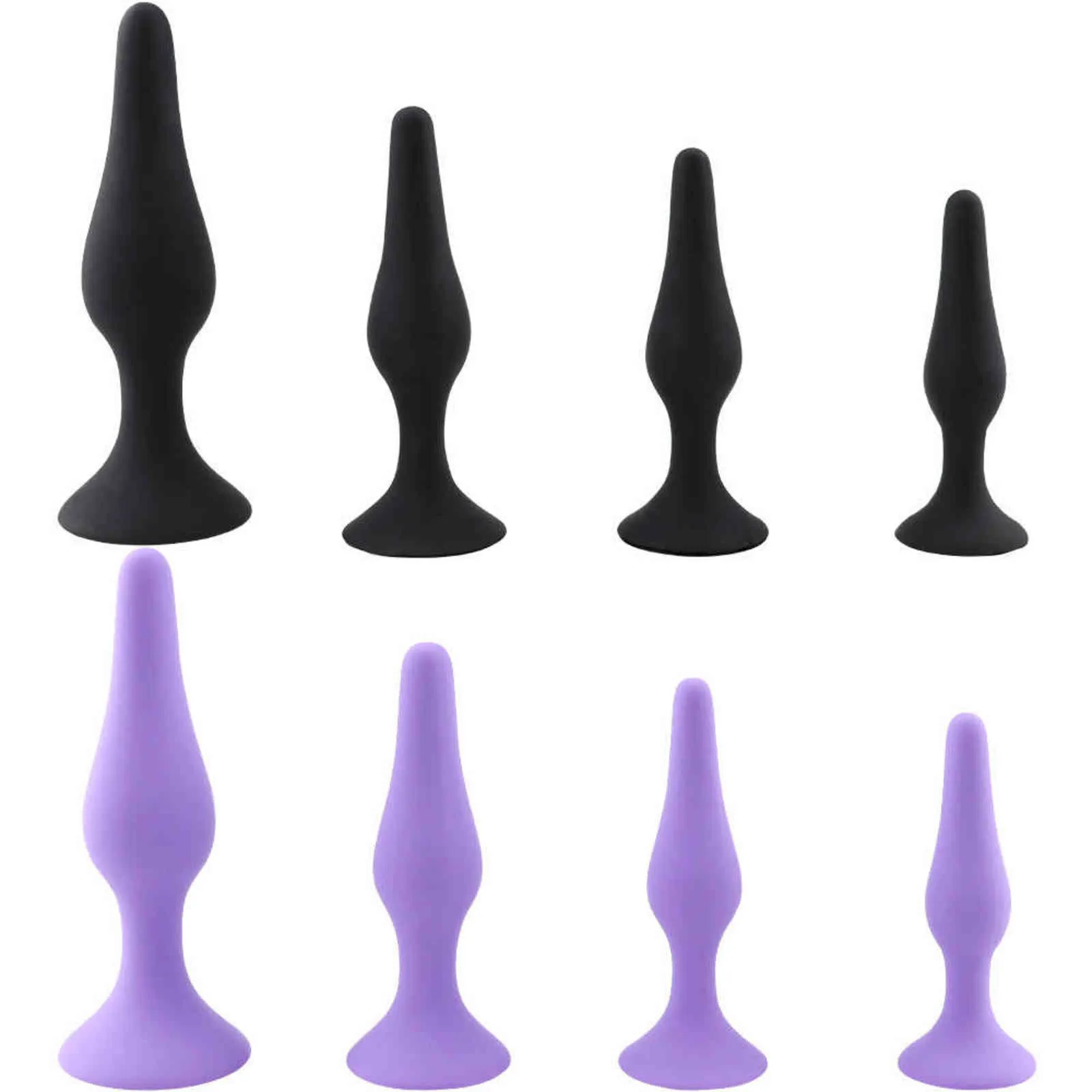 Nxy Sex Anal Silicone Backyard Plug Four Piece Stimulation Pull Beads Hands Free Sucker Adult Toys 1220_voghion.com