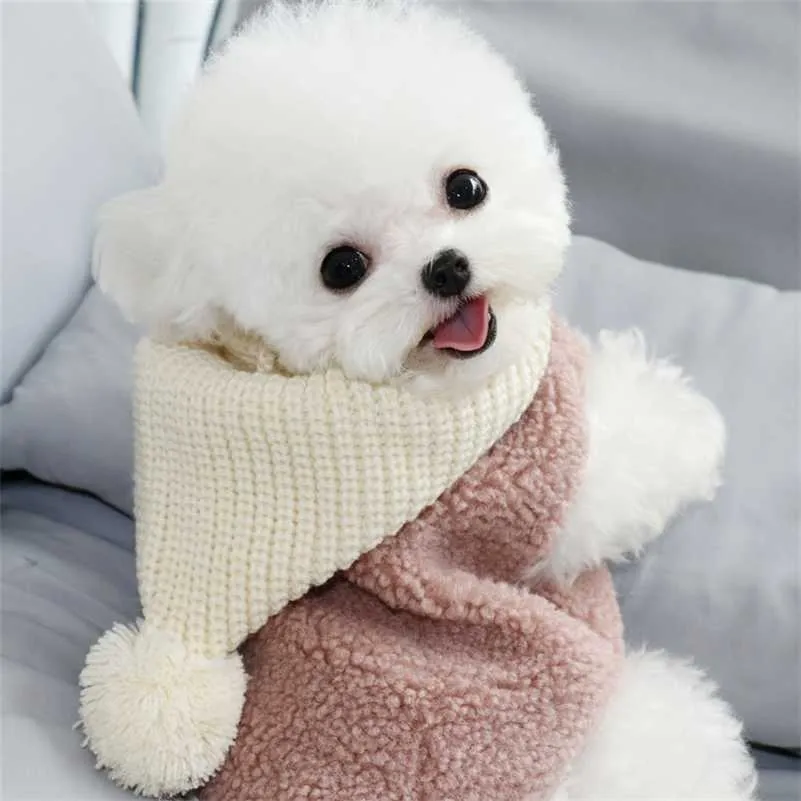 Winter Dog Clothes Vest Hat Cashmere Pets Outfits Warm Clothes for Small Dogs Cat Costumes Coat Jacket Puppy Sweater Dogs 211106