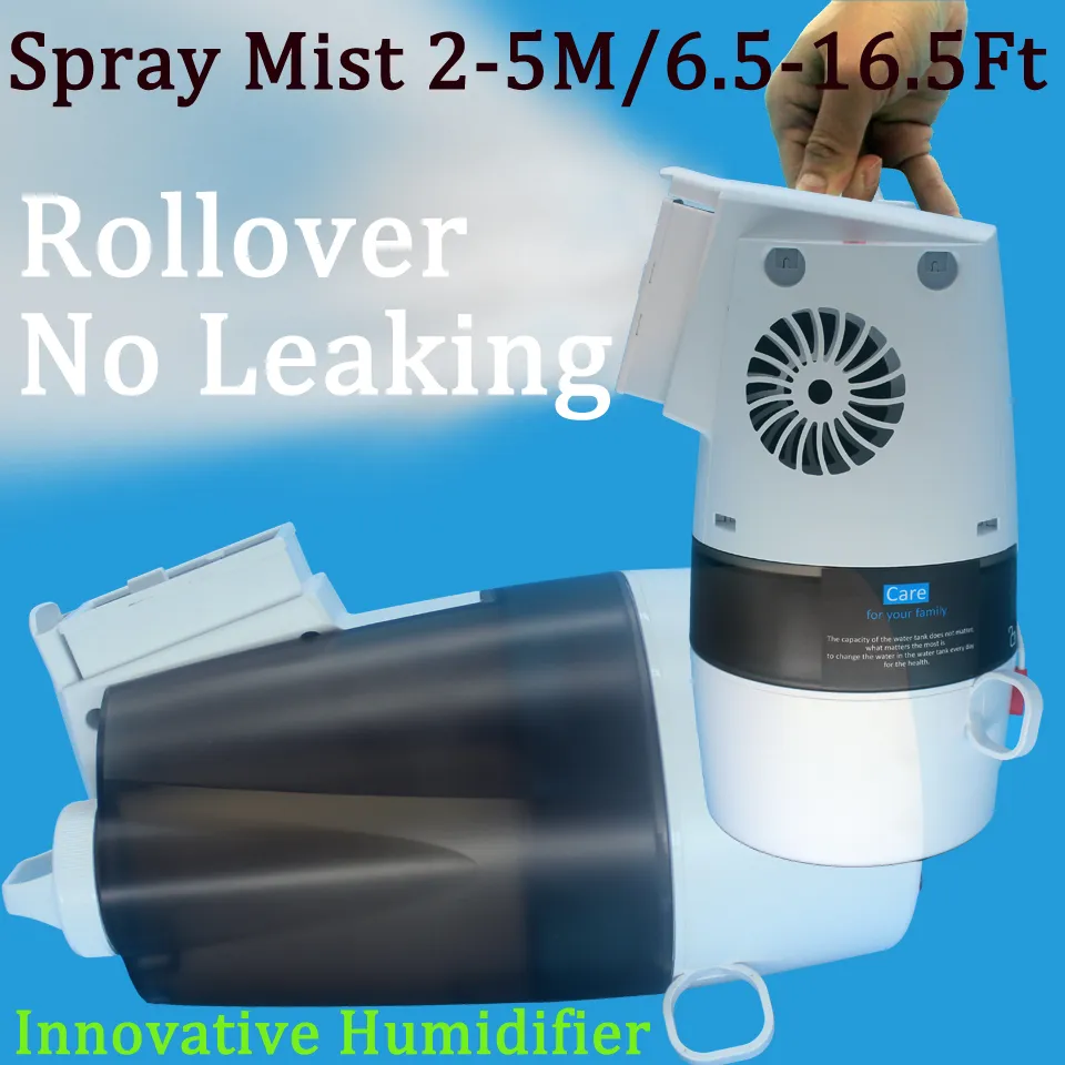 Draagbare Cool Mist Ultrasone Luchtbevochtigers voor Slaapkamer Woonkamer Rollover No Water Leak Super Long Spuit Distance Fidify Firmivicy Firmivicy Fast