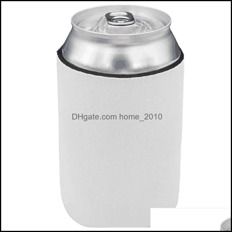 Neoprene Blank White Beer Can Cooler 12oz for Sublimation Beer Bottle Koozie Can Sleeves Kitchen Bar Products